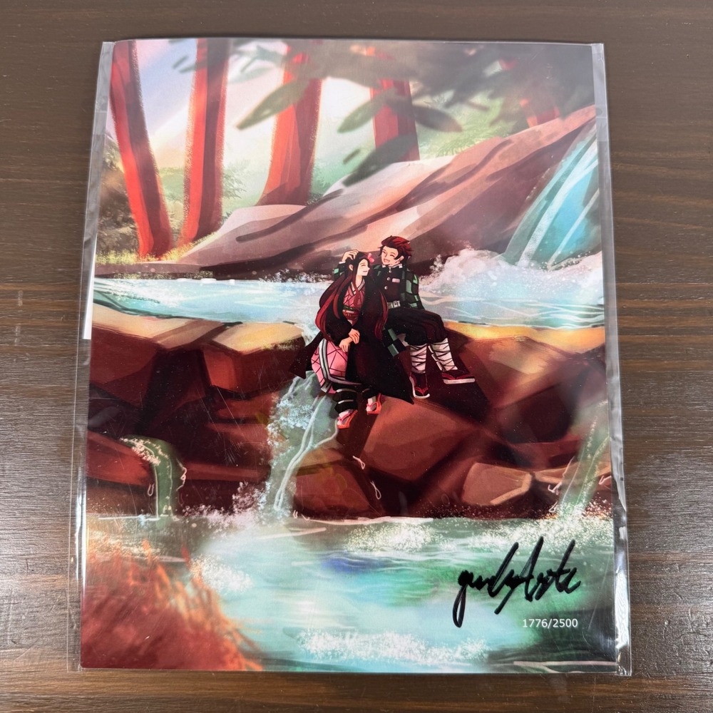 Demon Slayer Tanjiro Nezuko Signed Art Print BAM! Box Exclusive LE 1776/2500 COA